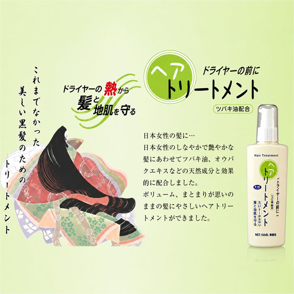 Azuma Shoji Hair Treatment Before Drying (3-pack) [Store Bag Included] Leave-in Treatment Tabibijin Leave-in Treatment with Camellia Oil