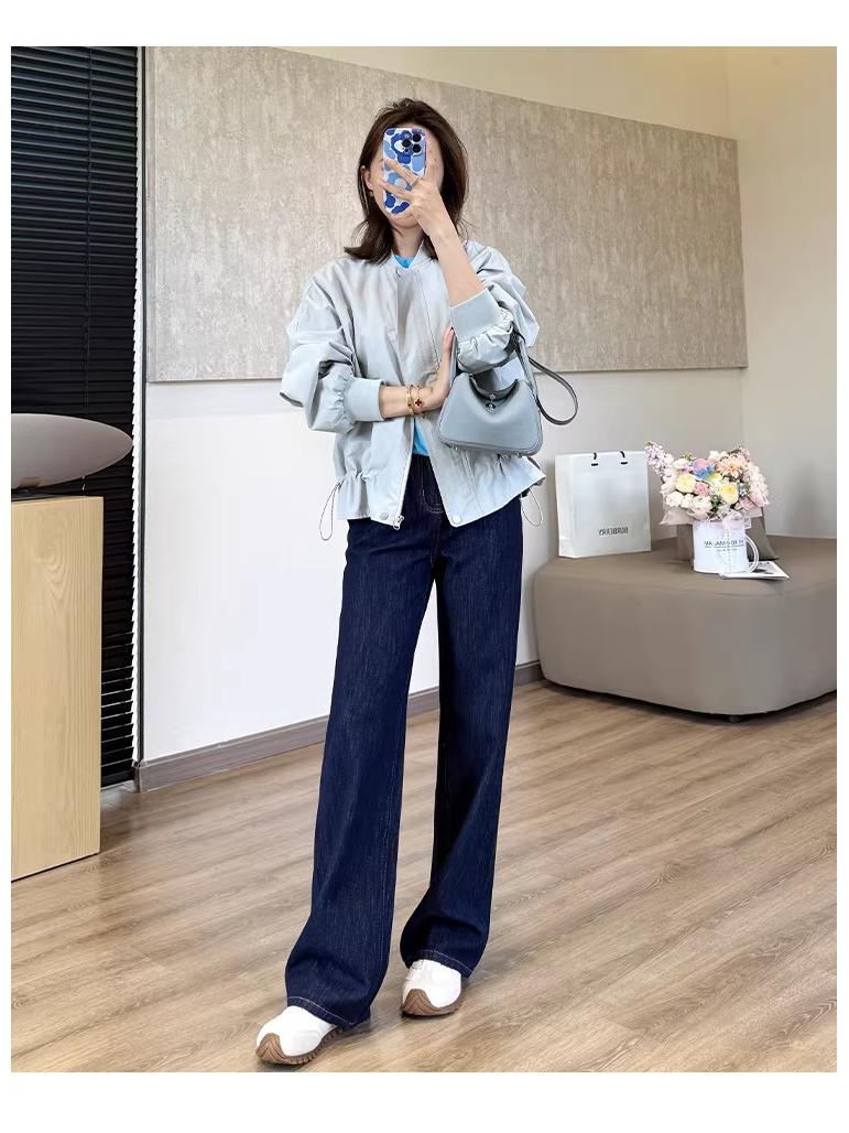 Modal Drapey Soft & Smooth Wide-Leg Trousers, Slimming Tencel Straight-Leg Jeans for Spring/Summer Women. XL