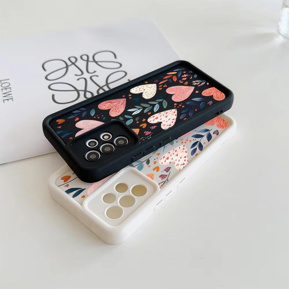 Liebesherz Blätter Blume Handyhülle Für Samsung Galaxy S26 S25 Ultra S24 S23 FE S22 S21 Plus S20 A56 A55 A54 Weiche Silikon Hülle