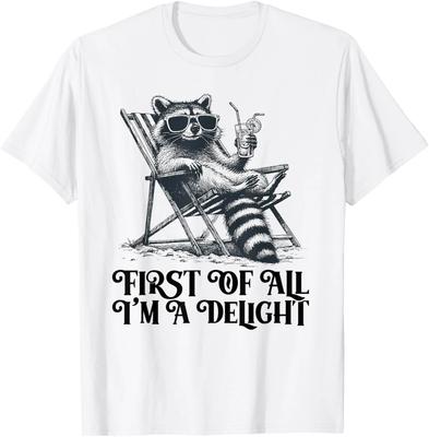 Zuerst einmal bin ich eine Freude Lustiger Spruch Sarkastischer Waschbär T-Shirt