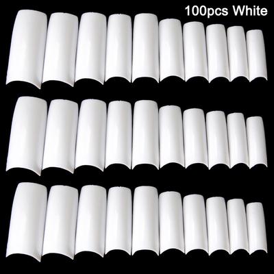500pcs Transparent False Nail Press On Nails Acrylic Extension Coffin Forms Nail Tips Artificial Long Full Cover Fingernail Tool