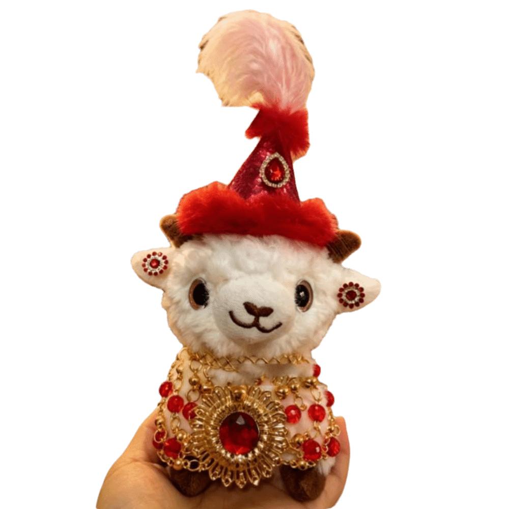 PP Cotton Desert Style Little Lamb Keychain Kawaii Sheep Keychain  Car Pendant красный