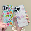 Electroplating Lens Frame Flower Butterfly Case For iPhone 15 16 Pro Max Plus 12 13 14 Pro 11 Transparent TPU Phone Cover