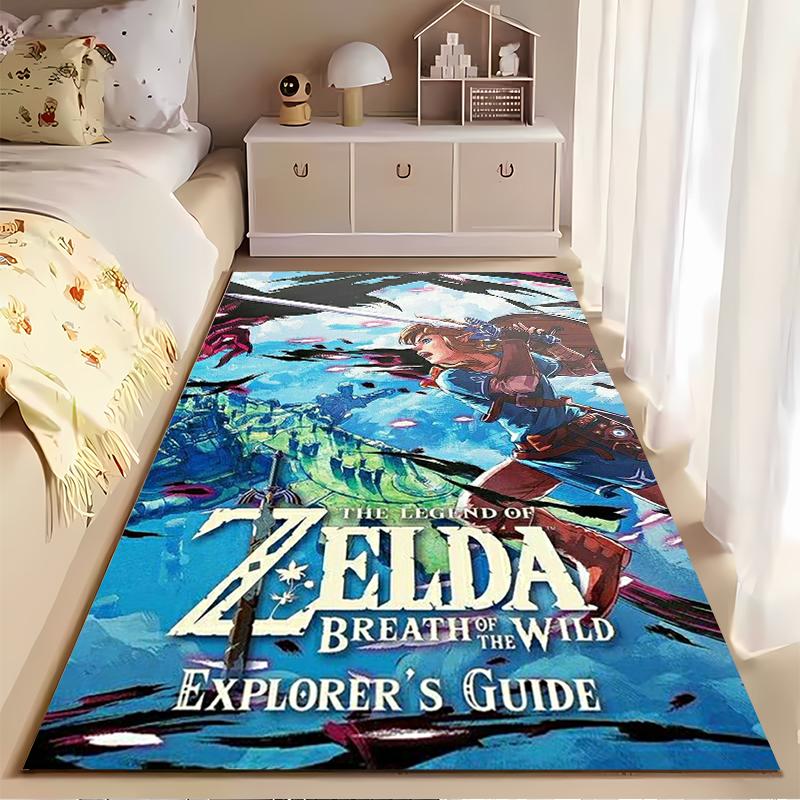 The Legend of Zelda-themed adventure design. Non-slip rug suitable for living room and bedroom sofas.
