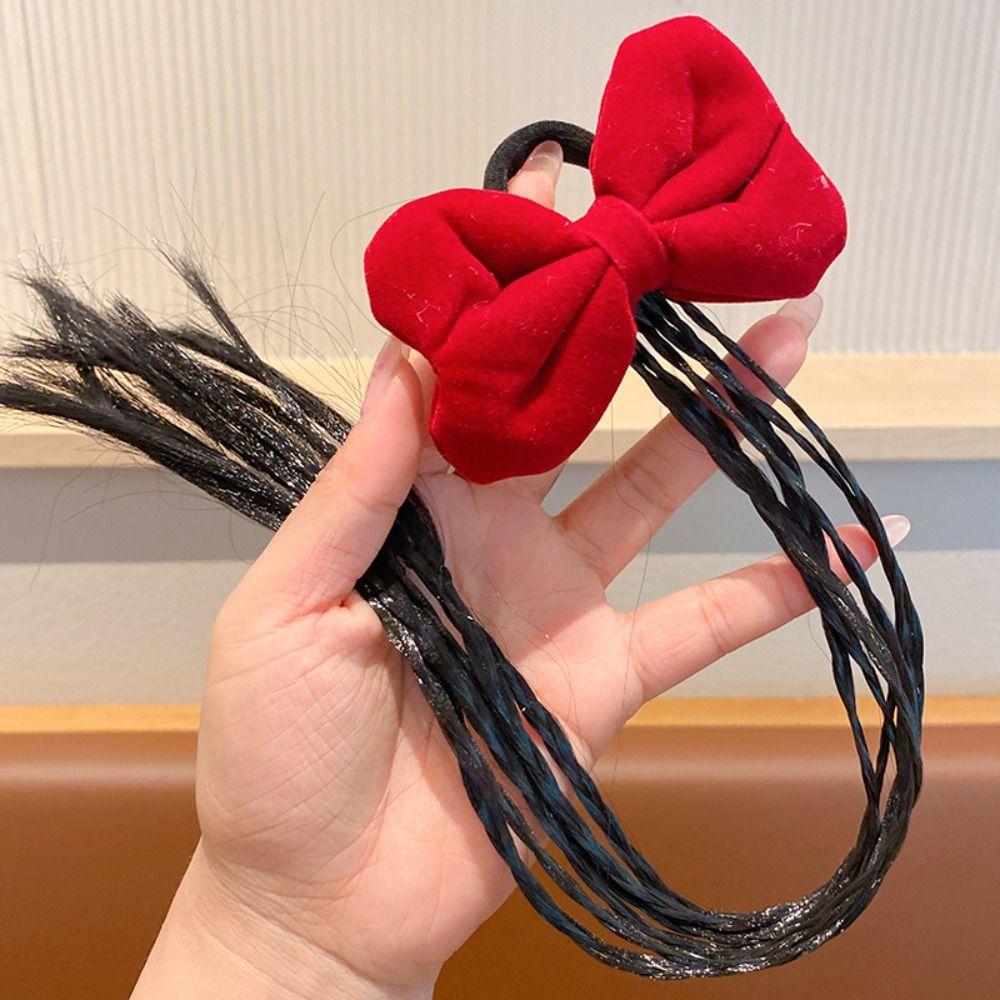 1/2pcs Rubber Bands Wigs Ponytail Headbands Cute Headwear Kids Hair Ornament Birthday Gifts