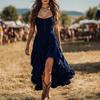 2026 Spring/Summer Elegant Ruched Bust Cinched Waist Strapless Ruffle Skirt