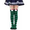 Cartoon Santa Christmas Stockings for 6-10Y Children Over the Knee Socks for Little Girls Unisex Winter Striped Socks