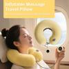 Portable Inflatable U-Shaped Neck Pillow Massage Pillows Travel Camping Lunch Break Office Nap Neck Support 6 Modes/15 Levels
