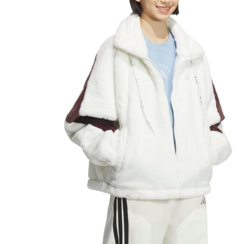 Adidas Faux Fur Jacket Comfortable Warm Stand Collar Jacket Women Jacket KC0079