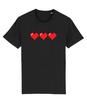 3 Pixel Hearts Retro Gaming Life Bar Videogame Unisexs Fit TShirt