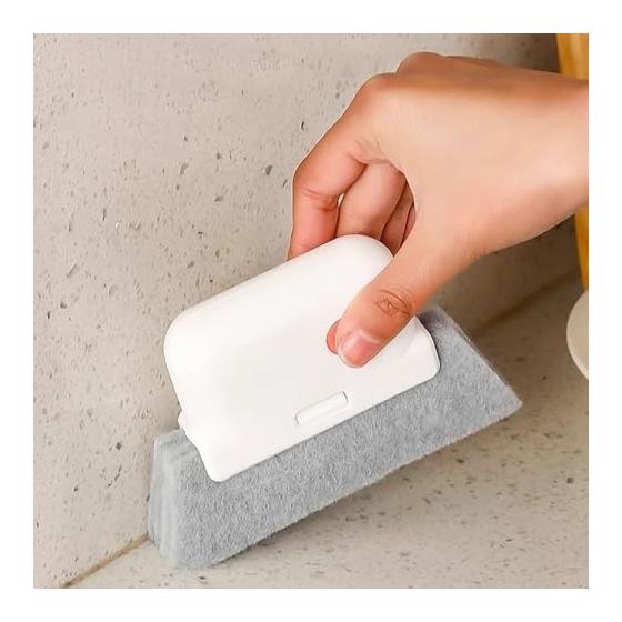 Window Rail Cleaner, Household Cleaning Brush, PP Material Cloth Head, Door Groove Cleaner, Gap Cleaning Goods, Easy To Store Design, 1 Set