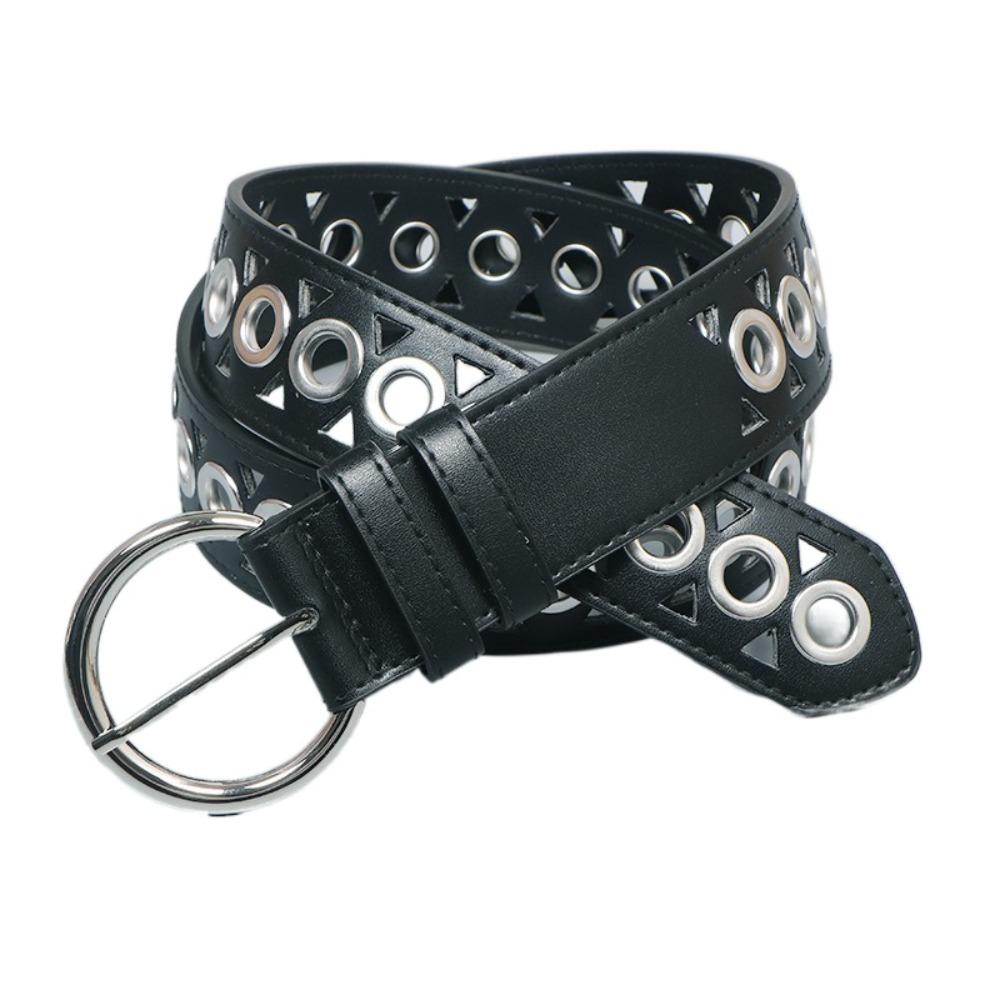 Korean Style PU Leather Belt Punk Y2K Girl Waistband Adjustable Wide Waistband  Outdoor