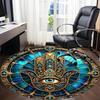 1pc StainedGlass Mandala Office Round Area Rug, Indoor Mat Suitable For Office, Under Office Chairs Bedroom Living Room Home Decor, Room Deco