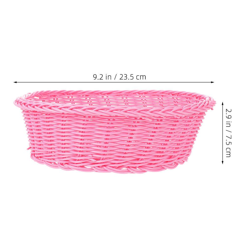 1 Stück Obstaufbewahrungskorb Mehrzweck-Kunststoffschale Brot Kuchen Snack Servierteller Wohnzimmer Aufbewahrungsorganisator Geflochtenes Rattan