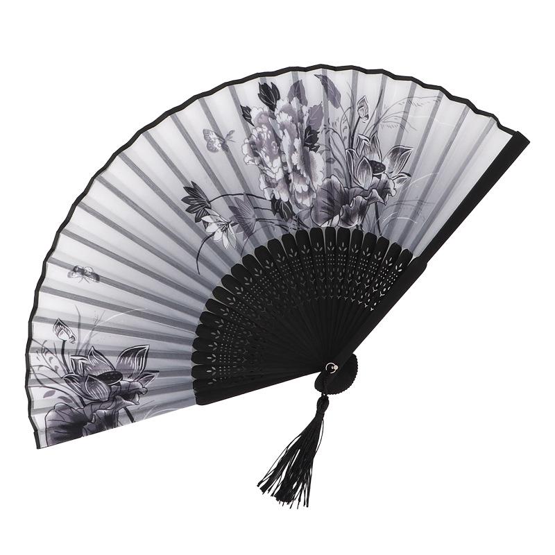 Hanfu skládací vějíř pro ženy inspirovaný japonským a čínským stylem – Scénický tanec bambusový styl