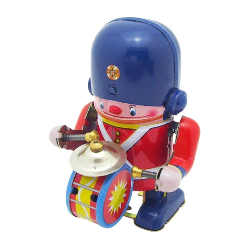 

Handcrafted Drummer on Tin Robot Classical Wind Up Toy Vintage Nostalgic Post-80s Charm for Collectors 1