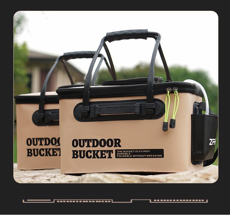 Foldable Live Fish Bucket - Portable Fishing Bag/Box for Wild Fishing