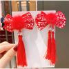 Hair Accessories Children New Year Hairpin Hanfu Headdress Red Bow Hair Clip  Children