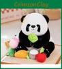Qizai Lan Meng He Hua Panda Plush Toy Pendant Keychain Cartoon Doll Kids Gift