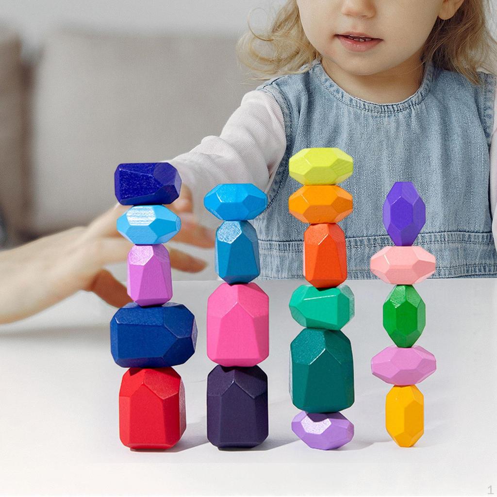 Naturholz Stapelsteine - Lustiges Lernspielzeug für Kinder