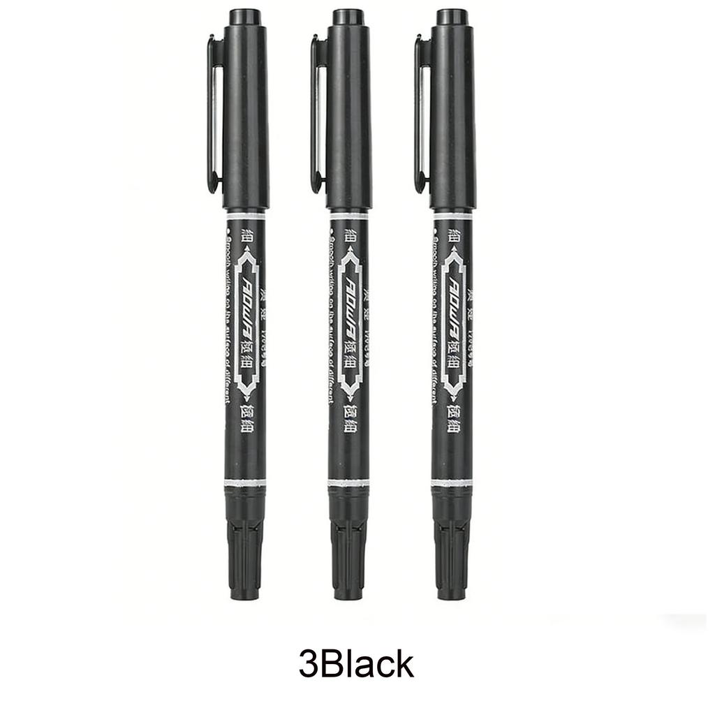 Dual Tip Permanent Markers, Oil-Based (Waterproof) - Fine & Broad Tips for Art Outlining, Sketching, Writing on Multiple Surfaces