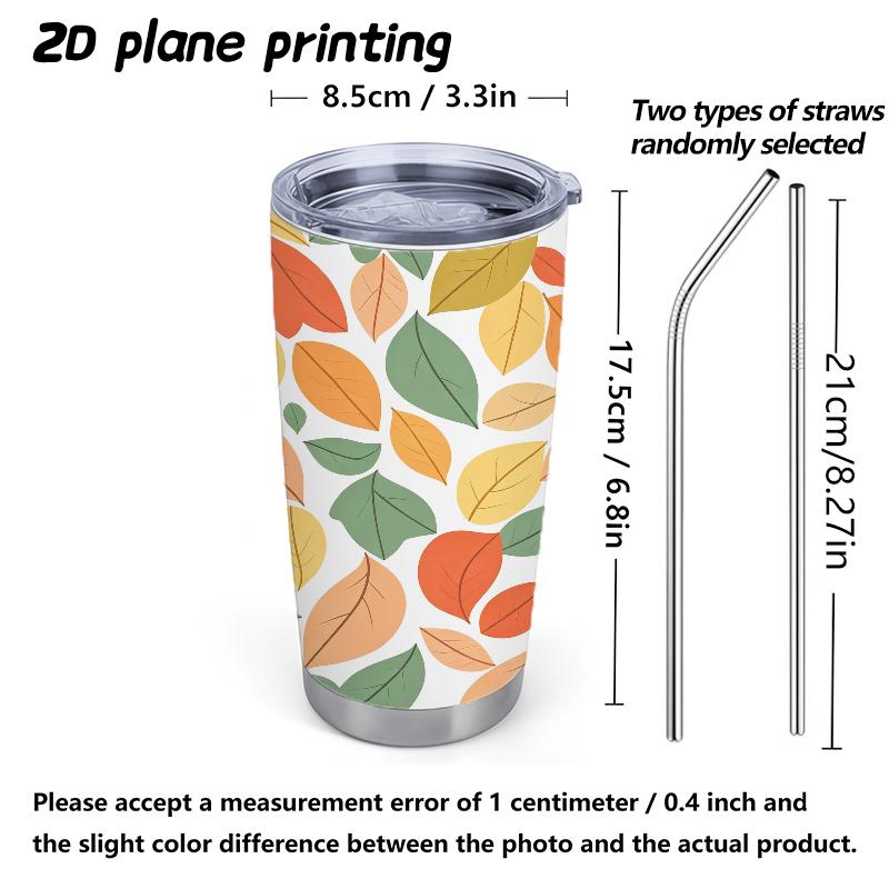 591ml Car Tumbler Autumn maple leaf elements Straw Cup Leakproof Tumbler Portable Tumbler Straight Tumbler Tumbler With Lid