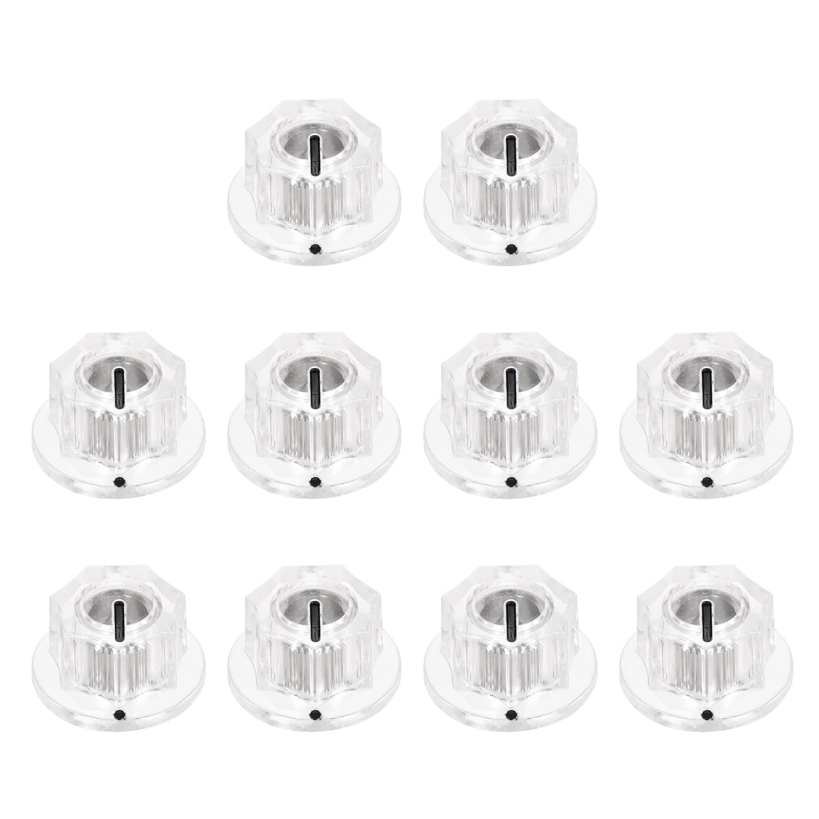 

uxcell A B S Copper Potentiometer Knobs Inch Volume Tone Control Top Hat Knobs for Guitar Instruments Audio Mixer Amplifiers Clear 10-Pack 1/4