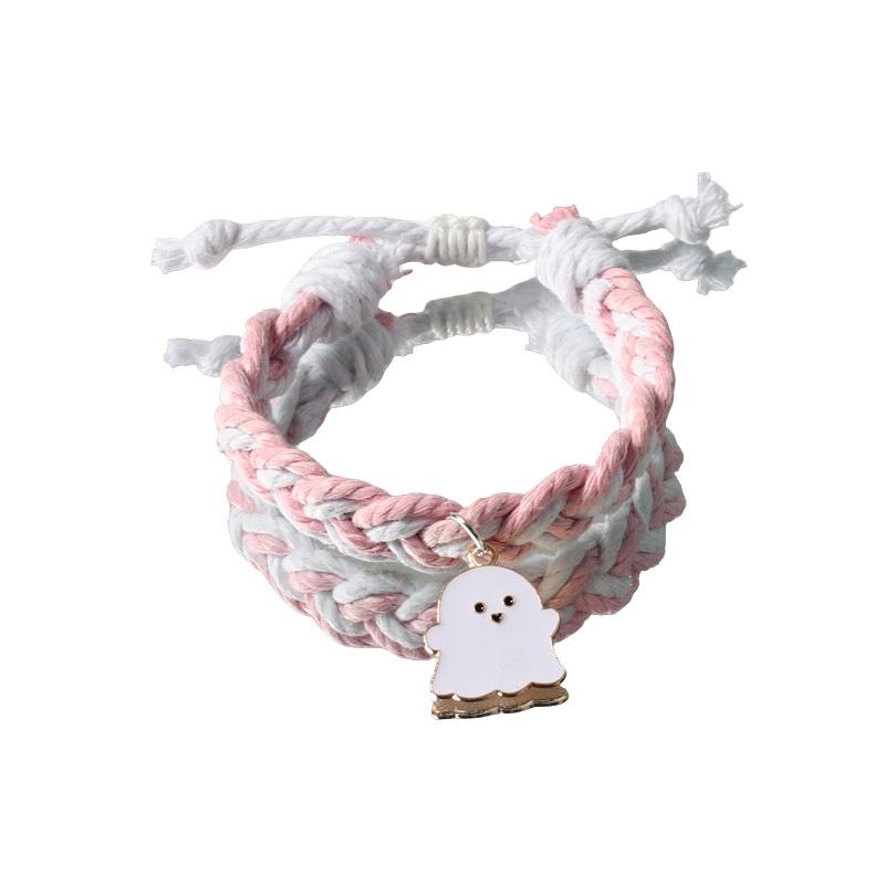 Ghost Couple Magnetic Bracelets: Cute Cartoon Pair for Couples or Besties