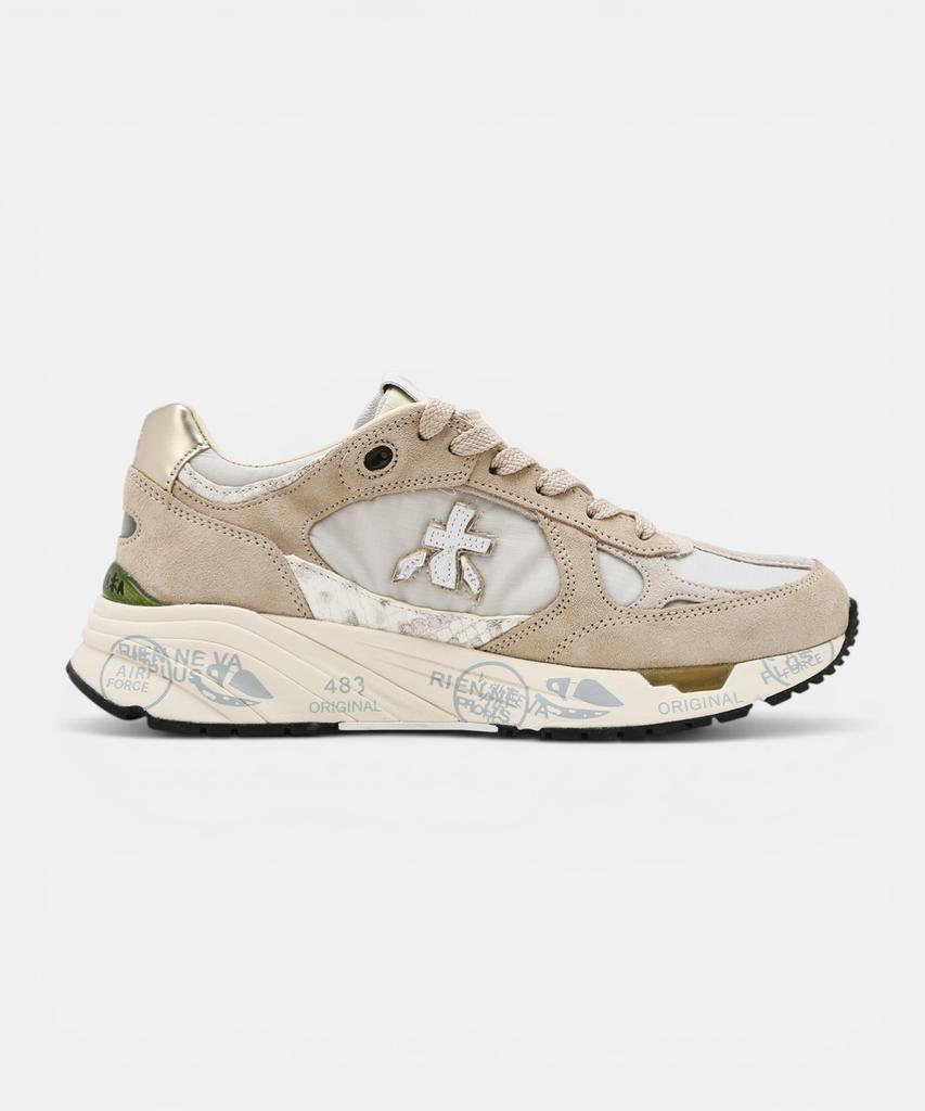 Premiata [26Ss][Mase] Beige Logo Patch Cowhide Women'S Sneakers
