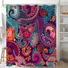 1PC Bohemian Floral Shower Curtain, Bath Curtain,Waterproof Polyester Fabric Gardon Shower Curtains,Bathroom Decor,Mandala Showe