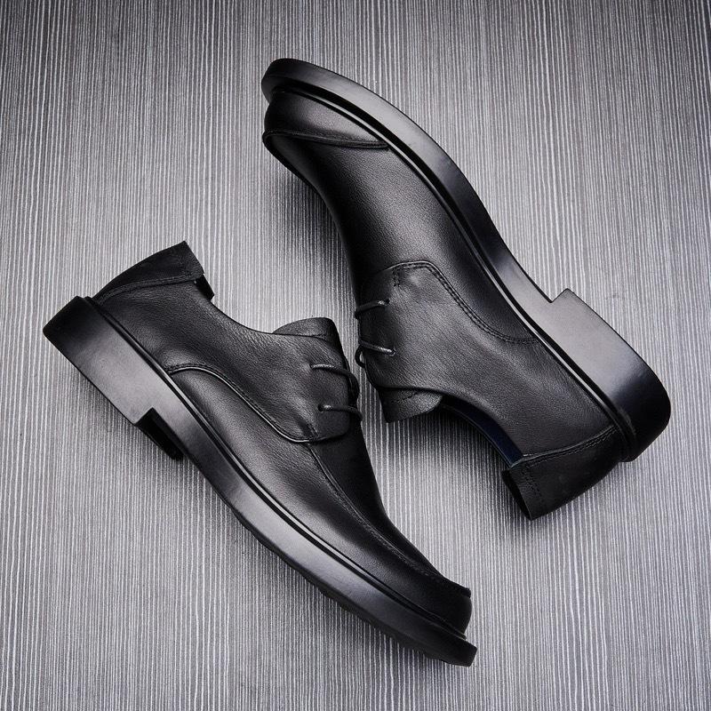 Genuine leather first layer cowhide men's autumn and winter breathable lace-up big head leather shoes soft leather retro casual leather shoes