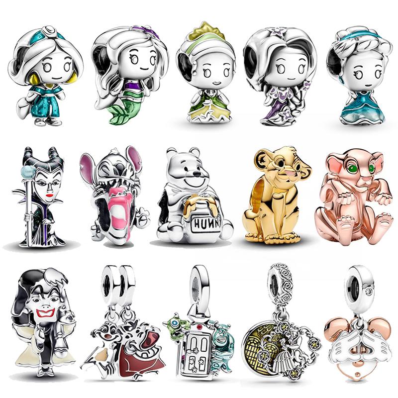 Hot Sell MINISO Disney 925 Silver Animals Mobilization Charms Beads Hot Original Bracelet Trinkets DIY Jewelry Women