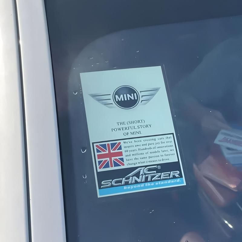Auto Frontscheibe Statischer Aufkleber Wasserdicht Statische Folie Passend für Mini Cooper R50 R52 R53 R55 R56 R60 R61 F54 F55 F60 Clubman