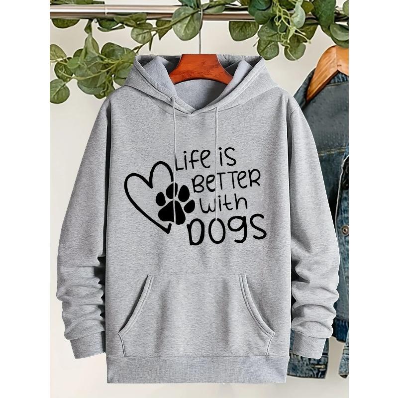 Autumn Winter Dog Claw Claw Print Love Letter Cute Printed Women's Comfortable Sweatshirt Sportswear Casual Clothing