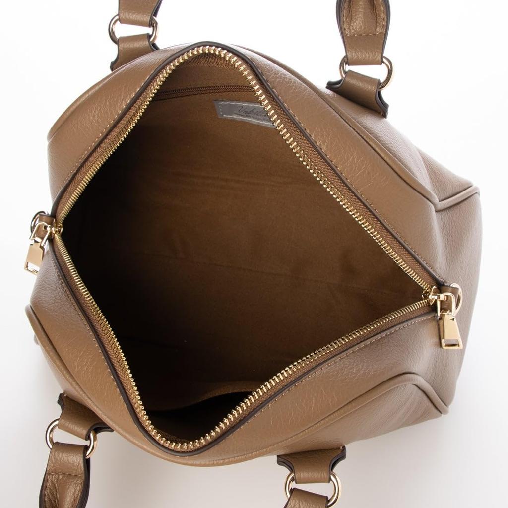 2-Wege Boston-Tasche aus genarbtem Kunstleder