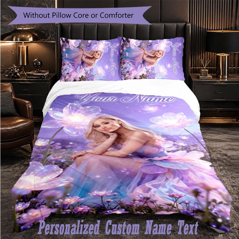 Personalized 3Pcs Bedding SetAriana Grande Custom Text Duvet Cover Pillowcase Set Bedroom Gift