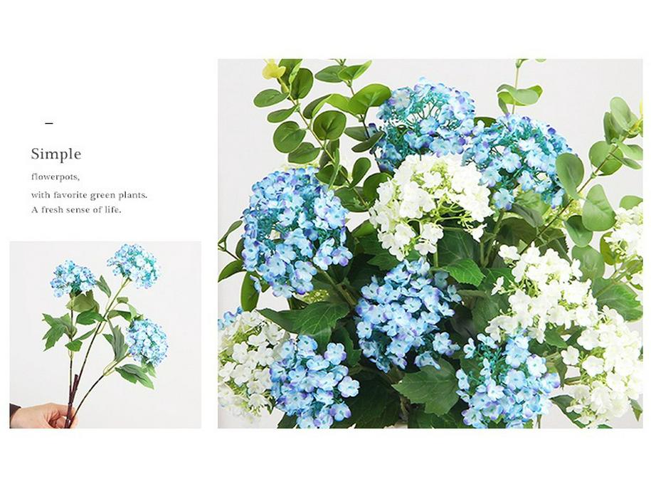 Künstlicher Hortensienstrauß zur Dekoration für Wohnzimmer, Esstisch oder TV-Schrank