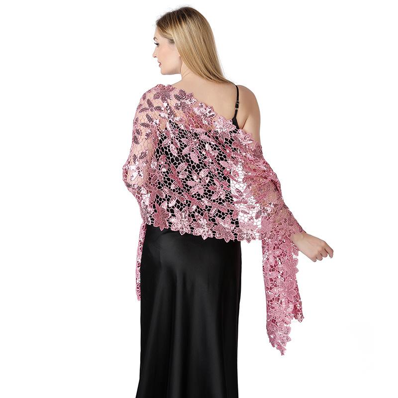 Shiny Sequin Tassel Shawl Wrap Dinner Party Shawl Wedding Bride Shawl Evening Dress Scarf