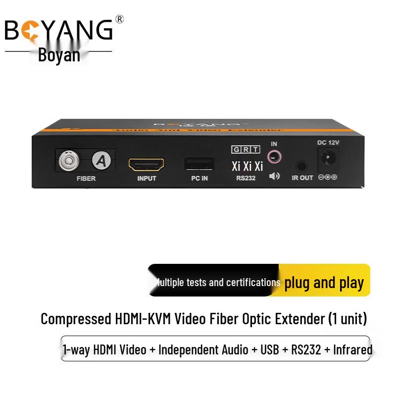 

BOYANG 1-Channel HDMI KVM Over Fiber Optic Extender Transmitter