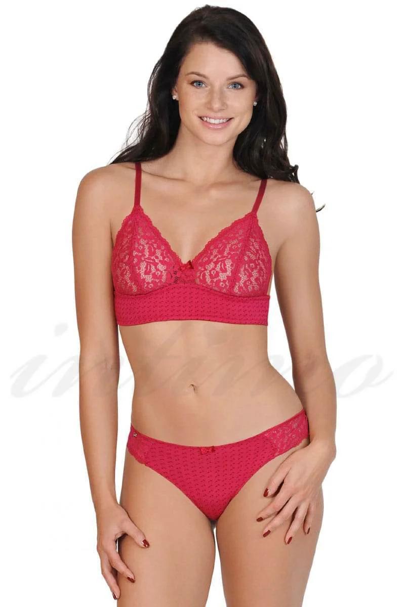 

Комплект білизни: бюстгальтер з м якою чашкою і трусики бразилиана Lisca (50323) 80B/XL імперська червоний колір