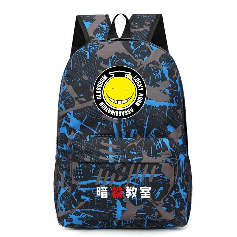 Assassination Classroom Backpack Anime Kill Teacher Geometric Print School Bag For Students