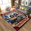 Historic Route 66 Pattern Rug Large Carpet Area for Living Room Kids Bedroom Sofa Kitchen Doormat Decor Child Non slip Floor Mat