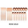 24pcs Gold Dinnerware Set Stainless Steel Cutlery Set Knife Fork Spoon Tableware Set Kitchen Flatware Set Dishwasher Safe