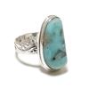 Republic Larimar Gemstone Handmade 925 Sterling Silver Jewelry Ring Size 10 SU-10458