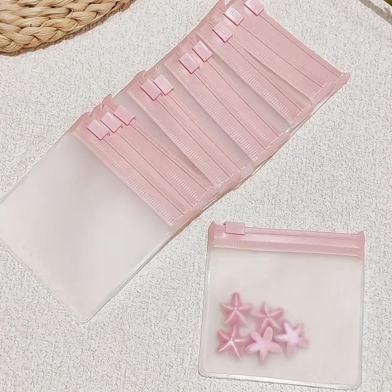 10pcs Jewelry Storage Bags Transparent Frosted Self Sealing Zipper Jewelry Bag Plastic Packing Bags for Organizing Accessories