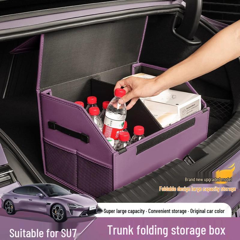 Xiaomi SU7/YU7 Trunk Organizer Storage Box - Car Tail Interior Accessories For New SU7 Trunk Box [Galaxy Gray]
