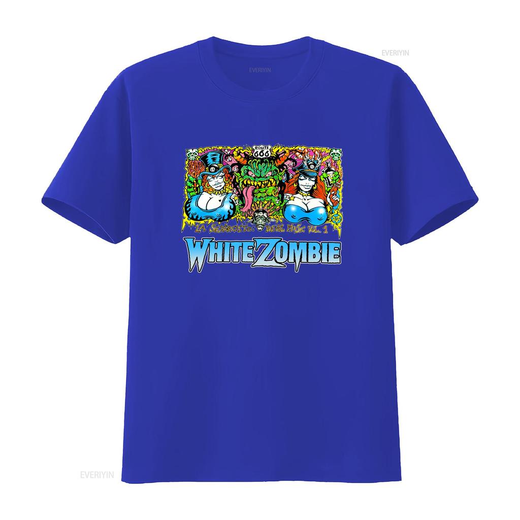White Zombie La Sexorcisto Devil Music Vol 1 Route 666 T Shirt for Rock Band Tour 92 93 Style vintage Washed Unisex Stylish