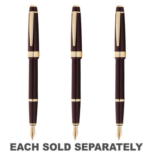 Cross Bailey Light Gloss Fountain Pen (Burgundy Red/Gold)