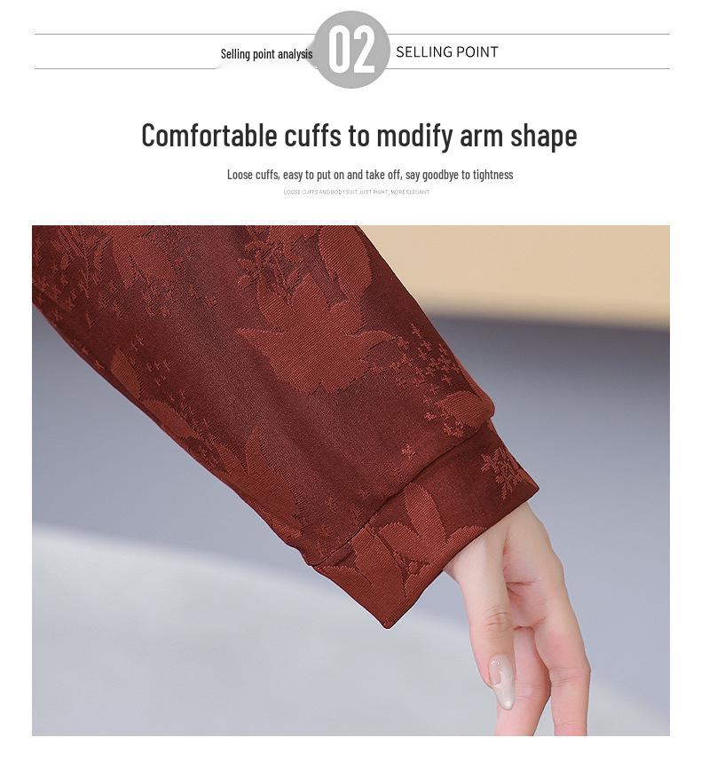 Plus Size Loose Spring/Autumn T-Shirt for Middle-Aged and Elderly Women – Belly-Covering Top for Moms (up to 220 lbs)