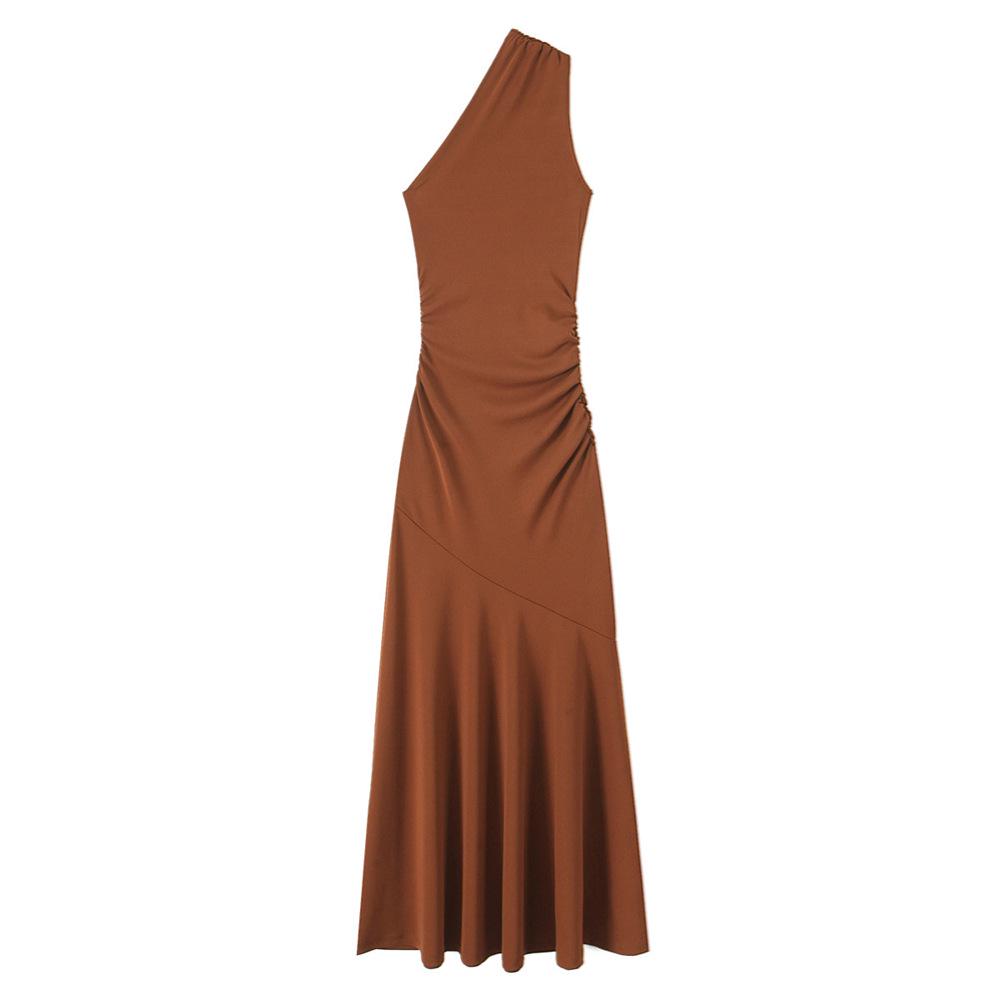 

Spring/Summer 2025 Women s Asymmetrical One-Shoulder High-Waist Dress Medium